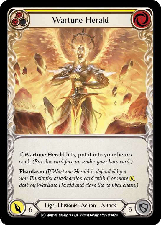 Wartune Herald (Yellow) (Rainbow Foil) [U-MON027-RF] Unlimited Rainbow Foil