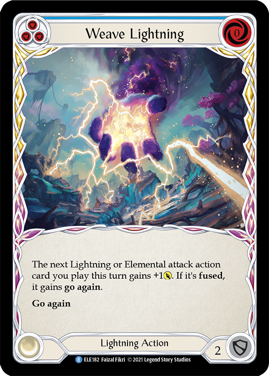 Weave Lightning (Blue) [ELE182] (Tales of Aria)  1st Edition Rainbow Foil