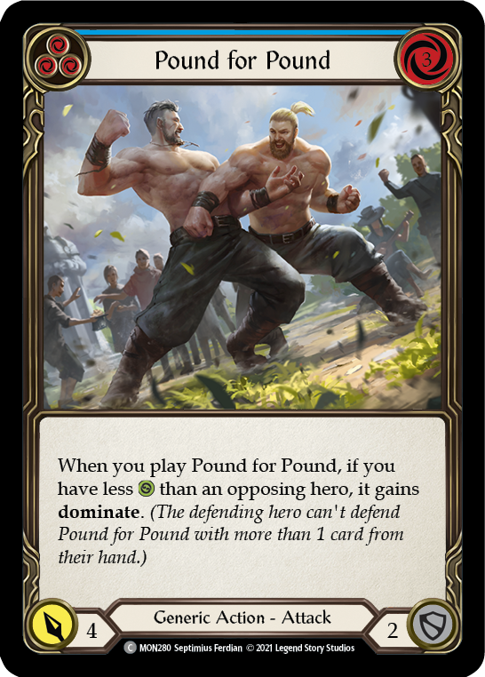 Pound for Pound (Blue) (Rainbow Foil) [MON280-RF] 1st Edition Rainbow Foil
