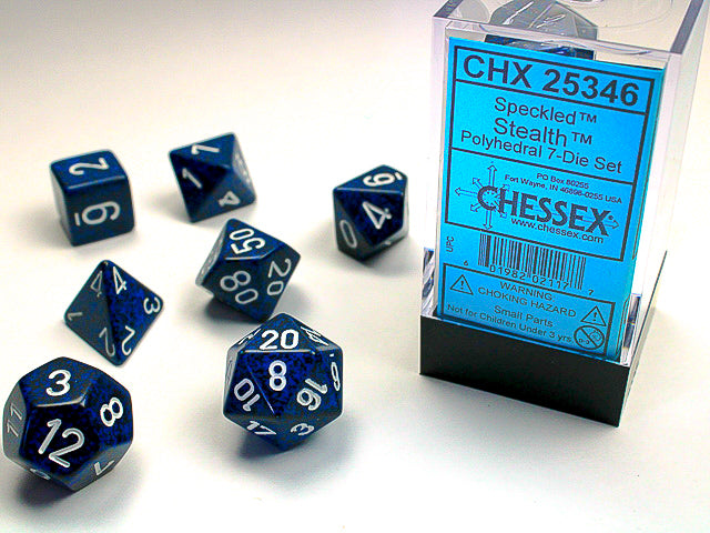 7 Speckled Stealth Polyhedral Dice Set - CHX25346