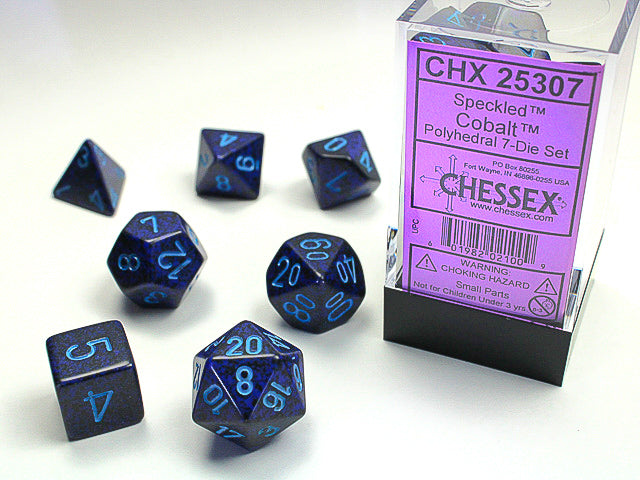 7 Speckled Cobalt Polyhedral Dice Set - CHX25307