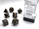 Opaque Black/gold Polyhedral 7-Die Set CHX25428
