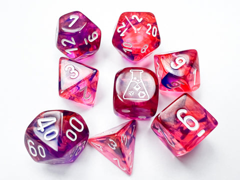 Lab Dice - Nebula Black Light Special /White 7 Dice set - CHX30057