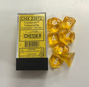 Translucent Yellow/white Polyhedral 7-Dice Set CHX 23072